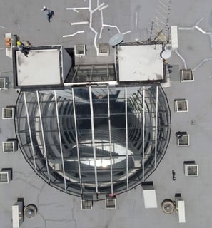 Inspección de cubierta en Bogotá desde dron